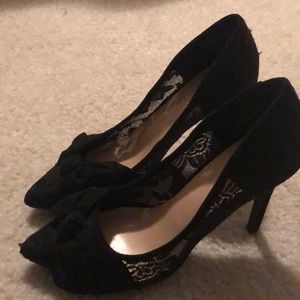 Lace Black Heels